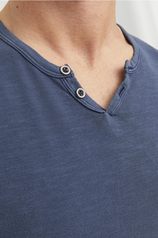 JJESPLIT NECK TEE SS NOOS 12164972 NAVY BLAZER